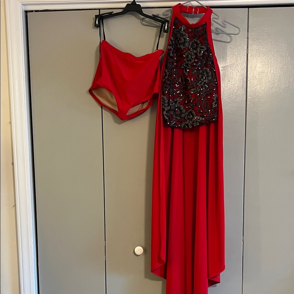 2 piece Dance Costume with Sequin Embellishments